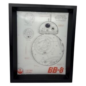 STAR WARS 3D Framed PICTURE Lucas film Force Awakens BB-8 Astro Droid Pre- Owned